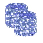 2 paket med 72 fot vardera 200 LED Solar String Lights, Outdoor Deco purple