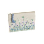 Pretty Coin Purse with Meadow Flowers Embroidery Zip Money Change - Free P &P