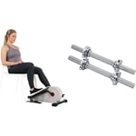 Sunny Health & Fitness Magnetic Under Desk Elliptical Peddler, Portable Mini Elliptical SF-E3872 and Unisex Sunny Health & Fitness 35 Cm Threaded Chrome Dumbbell Bar