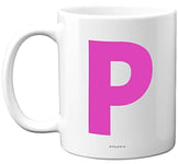 Stuff4 Personalised Alphabet Pink Initial Mug - Letter P Mug, Gifts for Her, Mothers Day, Birthday Gift for Mum, 11oz Ceramic Dishwasher Safe Mugs, Anniversary, Valentines, Christmas, Retirement