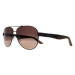 Salvatore Ferragamo Aviator Mens Matte Dark Ruthenium Grey Brown Gradient SF275S - Black material_metal1 - One Size