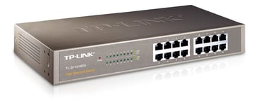 TP-LINK nätverksswitch, 16-ports, 10/100 Mbps, RJ45, 19"