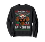 Brodolf The Red Nose Gainzdeer Gym Ugly Christmas Sweater Sweatshirt