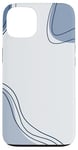 Coque pour iPhone 13 Motif tourbillons bleu clair, bleu marine et noir