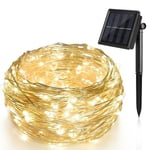 100 200 Led Solar Powered Garden Lights Fairy String Wire Copper Wedding Outdoor