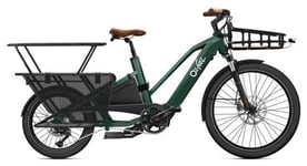 Velo cargo longtail electrique o2 feel equo cargo power 4 1 shimano deore 10v 720 wh 20 26   vert emeraude pack family