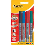 Bic Blister de 4 Marqueurs Permanents Marking Fine à Pointe Conique Couleurs Assorties