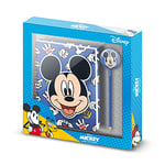 Karactermania Mickey Mouse Grins-Coffret Cadeau avec Carnet et Crayon Fashion, Bleu