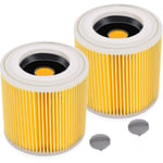 2-pack patronfilter för Karcher WD3 Premium WD2 WD3 WD3P WD3 MV2 MV3 filter WD3 ersättningsfilter för Karcher dammsugare 6.414-552.0/6414552