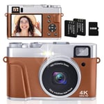 CAMKORY 4K Appareil Photo Numérique avec Carte 32G 48MP Autofocus Viseur Optique Zoom 16X Appareil Photo Compact Num Rique Flash 2 Batteries Sac à Caméra Appareil Photo Debutant Adolescent