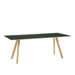 HAY - CPH30 2.0 Table Lacquered Oak Frame L200 X W90 X H74 Green Linoleum Tabletop Lacquered Edge - Spisebord - Ronan & Erwan Bouroullec - Grønn - Tre