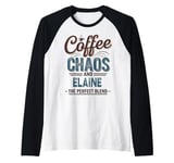 ELAINE Personalized Cute Coffee Girls ELAINE Name Raglan Baseball Tee