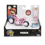 Super Mario Movie Pull Back Fordon med figur Peach multifärg