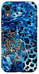 Coque pour iPhone XR Coque Léopard Bleu Motif Guépard