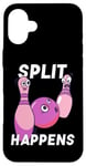 Coque pour iPhone 16 Plus Split Happens Bowler Funny Bowling