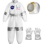 Astronautdräkt för barn, Astronaut Hjälm, Rymddräkt, Halloween Kostym White