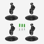 ANMOO 4Pcs Metal Outdoor Wall Mount CCTV Camera Bracket Stand Holder Black 3 Inches Height