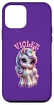 Coque pour iPhone 12 mini Motif licorne violet pour fille