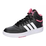 adidas Femme Hoops 3.0 Mid Chaussures, Core Noir Ftwr Blanc Rose Fusion, 36 2/3 EU