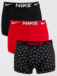 Nike 3pk Trunk Boxers- Multi, Multi, Size Xl, Men