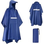 ENONEO Poncho Pluie Imperméable 225 X 140CM Cape de Pluie Réutilisable Poncho Légère Respirant Grand Poncho de Pluie Unisexe avec Capuche et Poche pour Extérieur Randonnée Camping Vélo