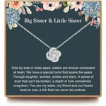 OFGOT7 Stora syster presenter, Sterling Silver Love Knot Halsband för storasyster Lillasyster, Syster födelsedagspresenter, Big Sis Lil Sis Smycken