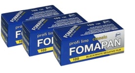 Foma FO11161-3 Fomapan Classic Lot de 3 Films Photo 100 ISO Noir négatif Noir