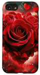 Coque pour iPhone SE (2020) / 7 / 8 Rose Kawaii Cœur Rouge Floral Fleur Valentine