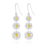 Triple Daisy Drop Earrings by Philip Jones