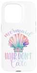 iPhone 15 Pro Black Mermaid Hair Dont Care,Rainbow Mermaid Hair Don't Care Case