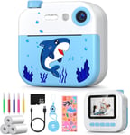 Appareil Photo Enfant Instantanée, 2,4"" 1080P Enfant Caméra Vidéo avec 32GB Carte & Papier d'impression,Stylos Colorés,Cadeau pour Filles Garçons de 3-12 Ans (Bleu)