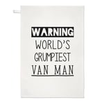 Warning World's Grumpiest Van Man Tea Towel Dish Cloth Awesome Best Courier