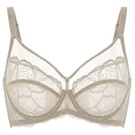 DOBREVA Femme Soutien Gorge Transparent avec Armature Minimiseur Dentelle Bralette Chinchilla 85F