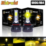 2X Mini 9006 HB4 3000K Gyllene gula LED-strålkastarlampor Halvljus Dimljus