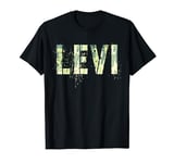 Personalized Name LEVI Camo Boy Military Birthday Father Son T-Shirt