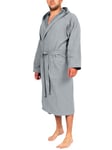 o-day Renato Balestra Peignoir en microfibre pour homme et femme peu encombrant, unisexe, avec capuche, poches et ceinture, idéal pour voyage, piscine, salle de sport légère et douce, gris, M