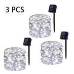 (22M 200LEDWhite 3kpl)LED Solar Fairy String Lights Outdoor Festoon Lamppu Vedenpitävä 8 Tilaa Kuparilanka Valo 3222127M Christmas Garland Yard Decor