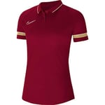 Nike Women's Dri-FIT Academy Polo Shirt, Team Red/White/Jersey Gold/White, M