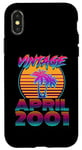 Coque pour iPhone X/XS 24 Years Old Retro Vintage Funny April 2001 24th Birthday