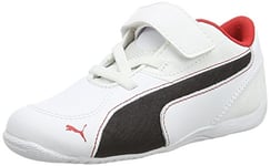 Puma Mixte bébé Driftcat5Lvkdf6 Chaussures Marche, Blanc (WHT/Blk/Red 04), 24 EU