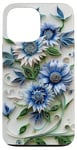 Coque pour iPhone 13 Pro Max Fleur Bleu Bleuet Floral Nature Femme Filles Fleurs