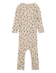 Wheat Plain Wool Jumpsuit Beige