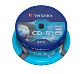 25 x Verbatim vinyl Printable CD-R 52x 700MB 80mins Blank CD Discs