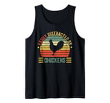 Easily Distracted By Chickens Funny Retro Animal Farm Lover Tank Top