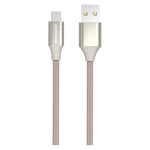 GreyLime Flettet USB-A til Micro USB Kabel 1 meter - Beige