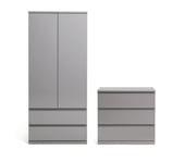 Habitat Jenson 2 Piece Door Wardrobe Set- Grey