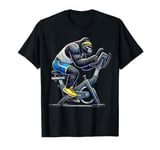 Gorilla on Exercise Bike Gym Fitness Workout Training T-Shirt