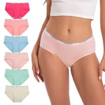 INNERSY Culotte Coton Femme Taille Basse Slip Sexy Multipack Shorty Sport Grandes Filles Lot de 6 (XXL, Couleurs Vives)