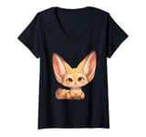 Womens Fennec Foxes Fennec Fox V-Neck T-Shirt