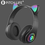 Kids Headphones Wireless Headset Children Bluetooth Earphones LED Light Cat Ear